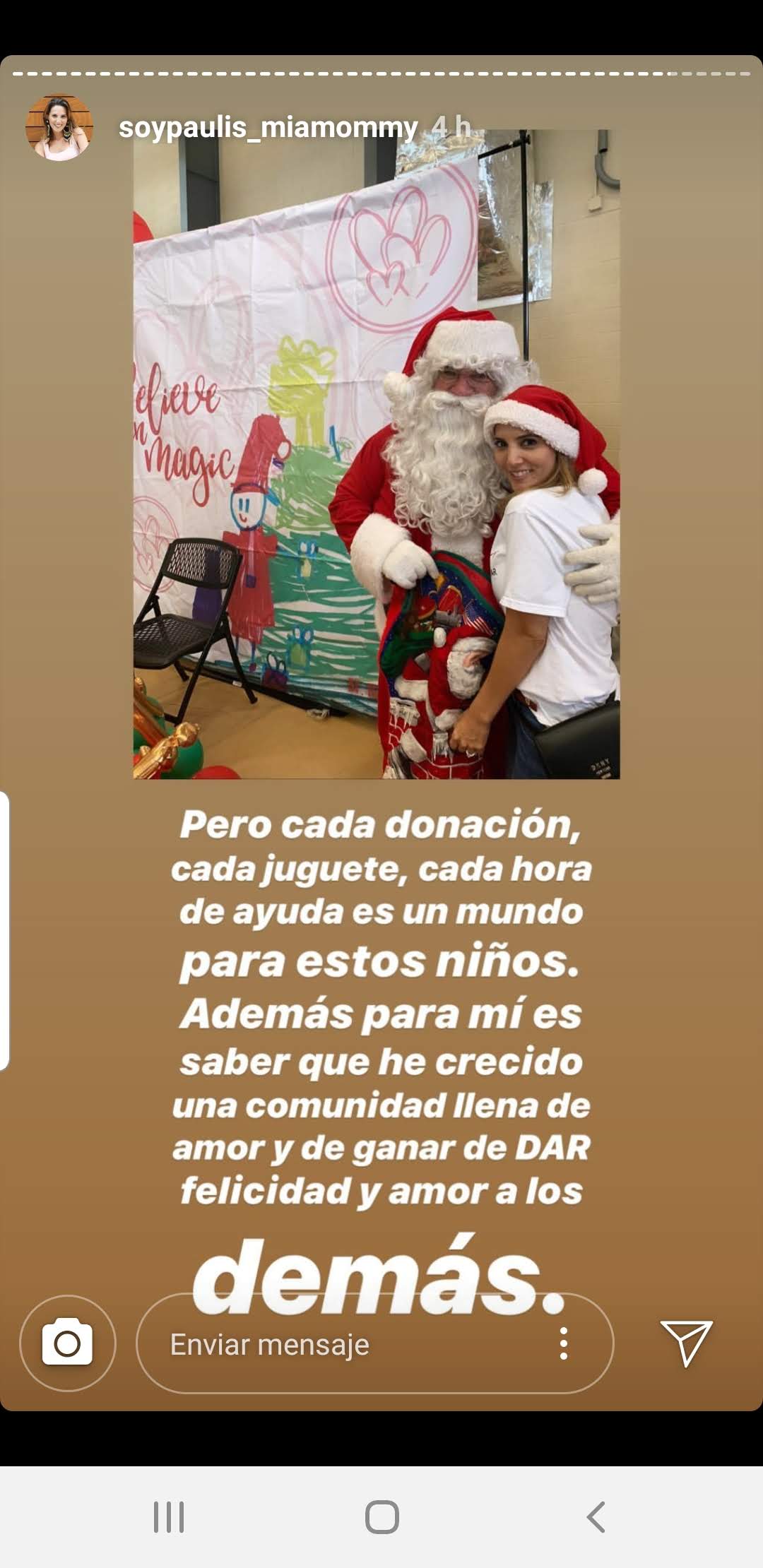 Community testimonial for a toy drive